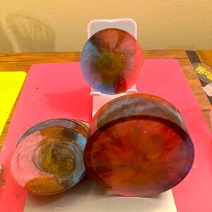 Beautiful handmadee resin coaster sets with holder